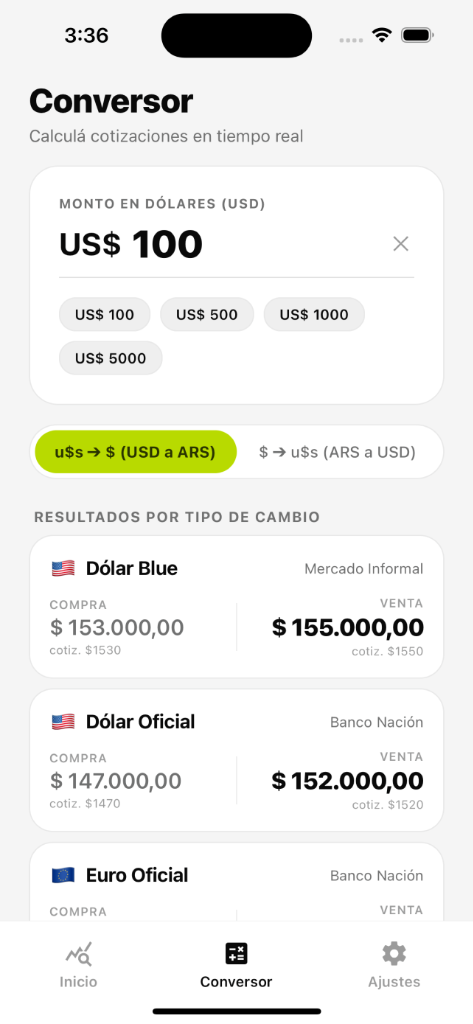 El Blue - Conversor Inteligente de Divisas